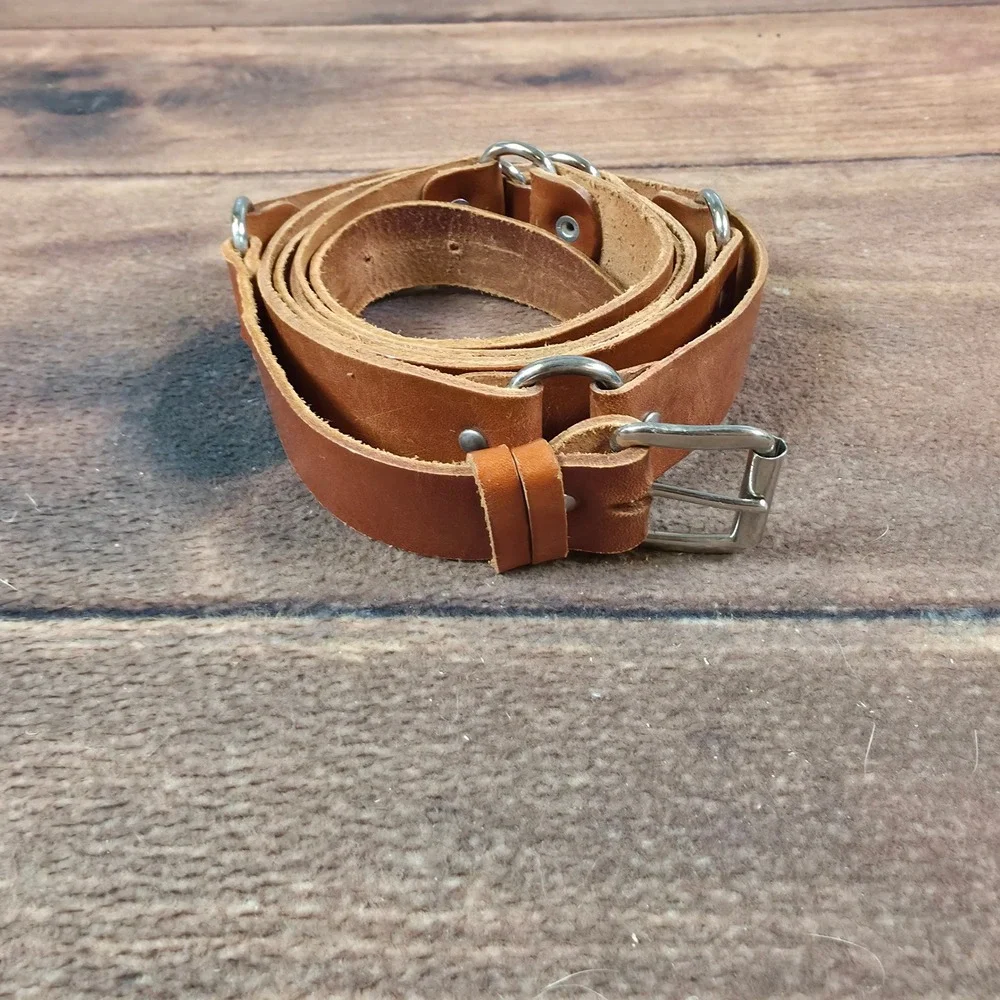 Leather Utility Belt Mens OS Tan Good Multi-Ring Industrial Punk